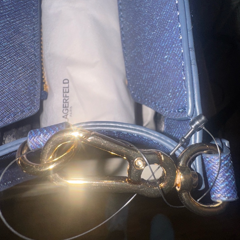 Karl Lagerfeld Dark Blue Tote Nouveau Collection with Logo Charm - Picture 7 of 17